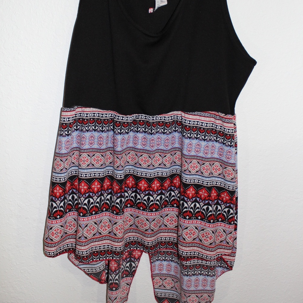 Black/Tribal Sleeveless Top